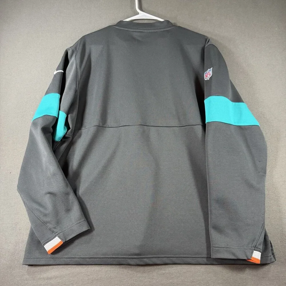 Miami Dolphins Quarter Zip Mens XL Nike Dri-Fit Shirt Black Pullover Thermal